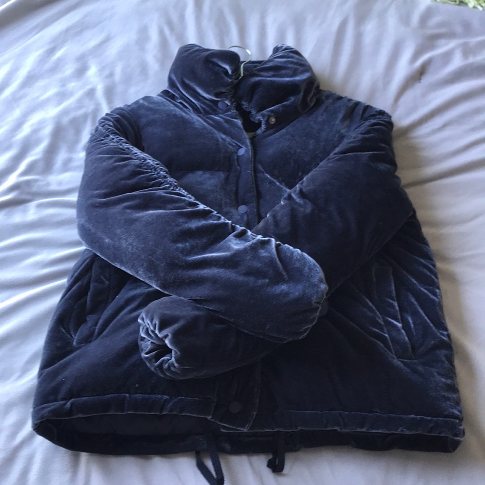 Blue Velvet Puffer Jacket